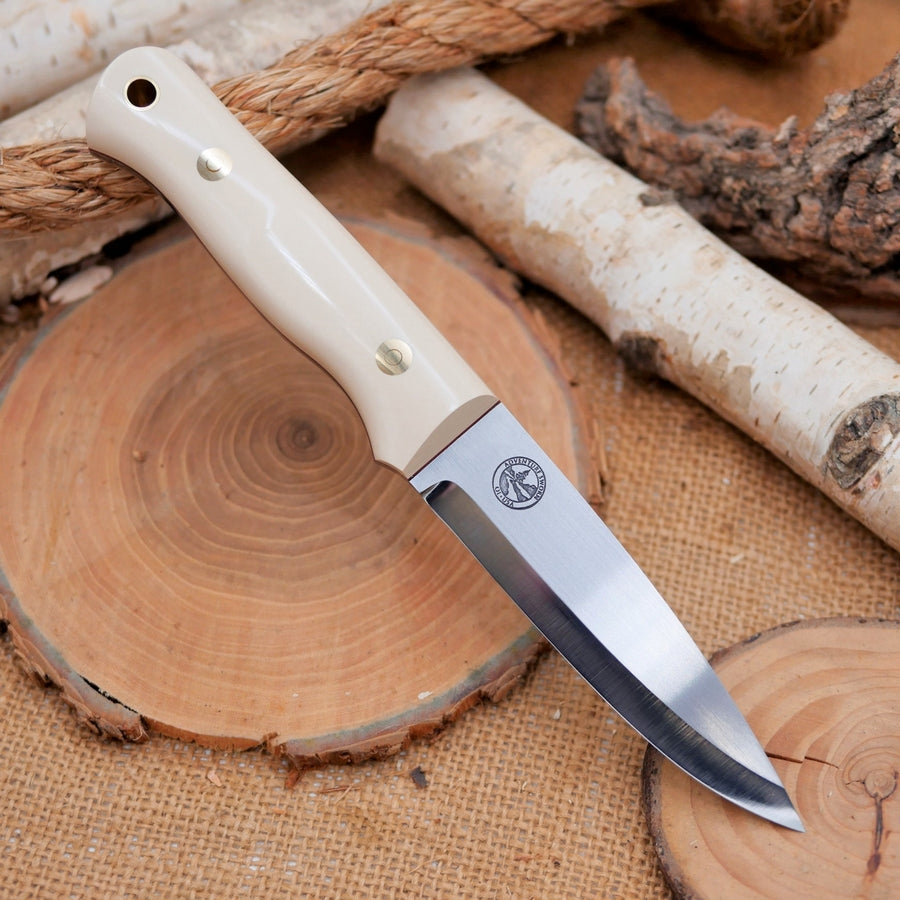 Classic: Ivory Paper Micarta, Cinnamon Liners – Adventure Sworn