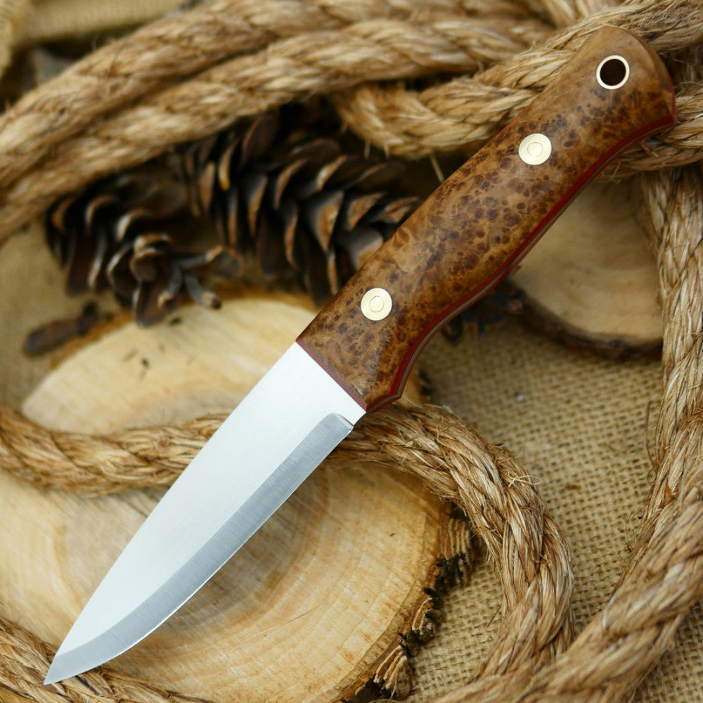 Classic: Black Ash Burl & Red Linen – Adventure Sworn Bushcraft Co.