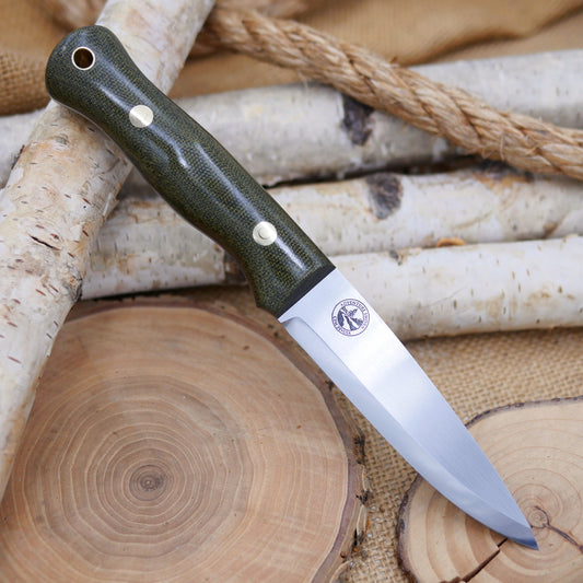 Mountaineer: CPM 3V, Green Canvas Micarta