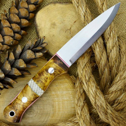 Classic: Maple Burl, Pink G10 & Clear C-tek - Adventure Sworn Bushcraft Co.