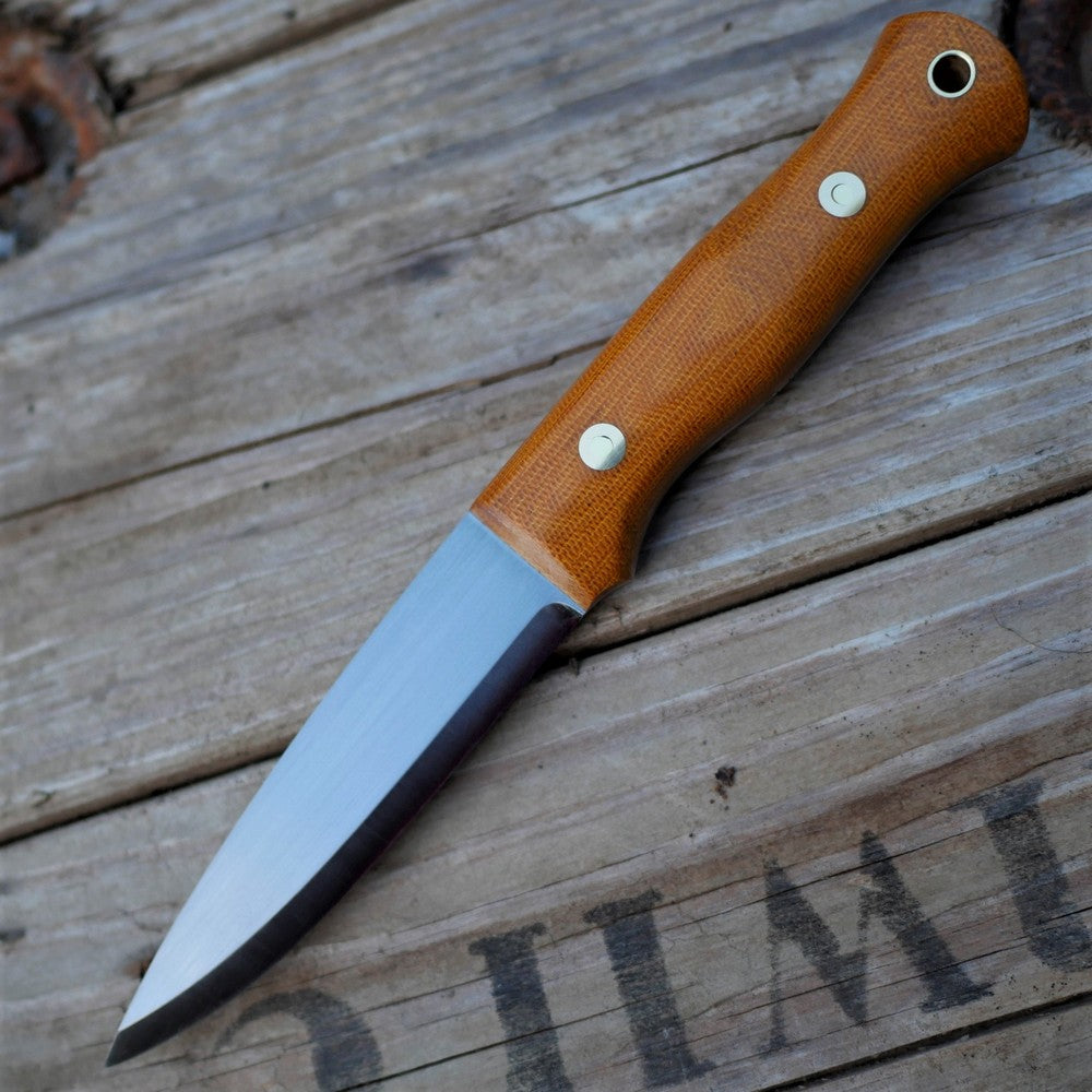 Mountaineer: Natural Brown Canvas Micarta