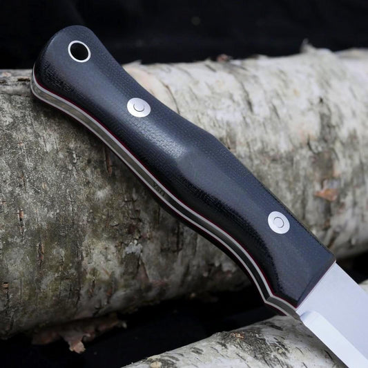 Mountaineer: Black Canvas, White & Red G10