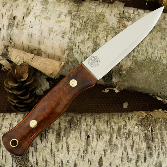 Mountaineer: Ironwood Burl, Green Canvas & Orange G10