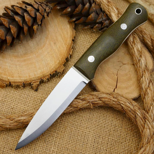 Mountaineer: Green Canvas Micarta & White Linen