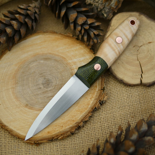 Wayfarer: Curly Maple & Evergreen Burlap