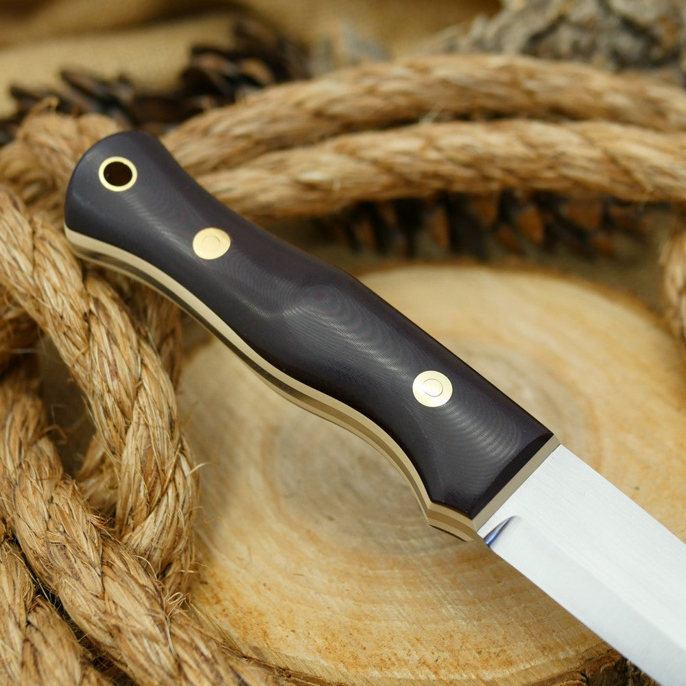 Mountaineer: Maroon Linen Micarta & Ivory Paper