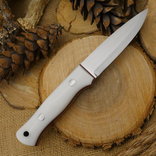 Classic: White Corian, Red Linen & Gray Liners - Adventure Sworn Bushcraft Co.