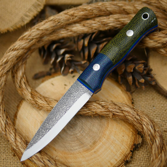 Classic: Evergreen & Navy Blue Burlap - Adventure Sworn Bushcraft Co.