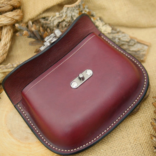 Traveler's Pouch: Burgundy & Stainless