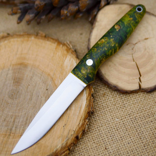 Hiker: Green & Yellow Dyed Box Elder Burl - Adventure Sworn Bushcraft Co.