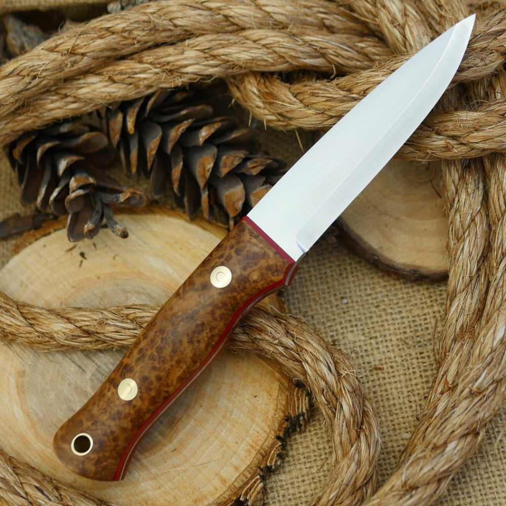 Classic: Black Ash Burl & Red Linen – Adventure Sworn Bushcraft Co.