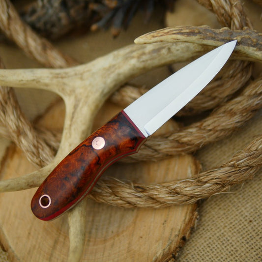 Walker: Ironwood Burl & Bright Red Linen