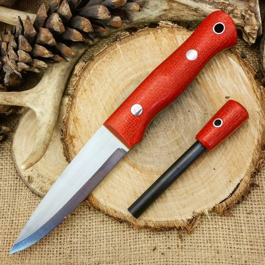 Classic 022: Tangerine Burlap Micarta - Adventure Sworn Bushcraft Co.